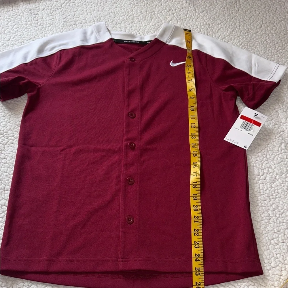 Nike Kids Burgundy and White Button Down Shirt
